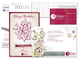 菅野デザイン企画でデザインしたDM、メンバーズカード。