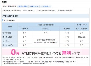 ATM手数料無料