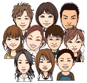 にがおえ名刺、似顔絵名刺