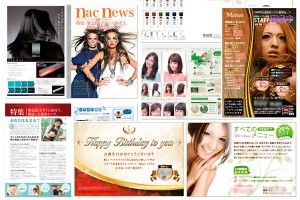 美容室DM、パンフレット、バースデーカードデザイン